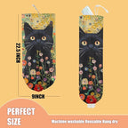 Flower Cat Plastic Bag Holder, Wall Mount Grocery Bag Holder, Plastic Storage bag, Pull Rope Free Adjustment, Plastic Bag Holders for Grocery Bags, Plastic Bag Dispenser for Home Kitchen Cabinet