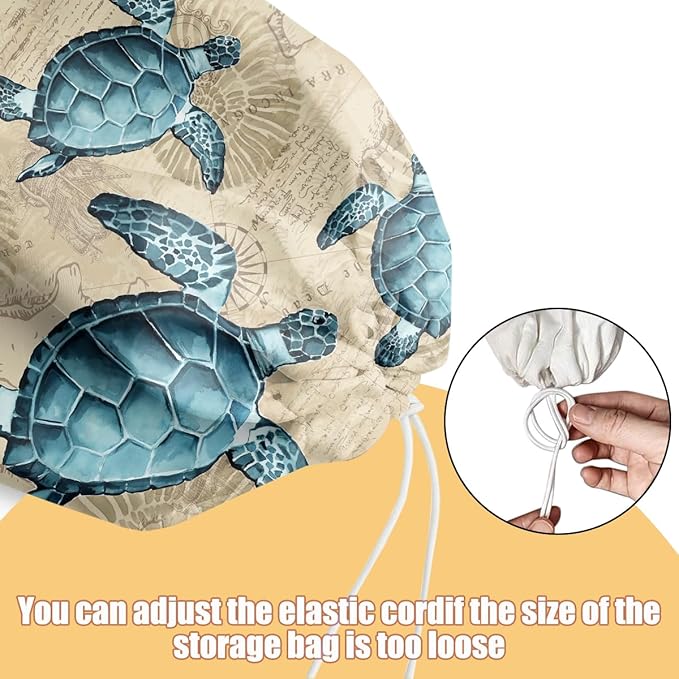 Sea Turtle Plastic Bag Holder, Wall Mount Grocery Bag Holder, Plastic Storage bag, Pull Rope Free Adjustment, Plastic Bag Holders for Grocery Bags, Plastic Bag Dispenser for Home Kitchen