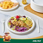 JOLLY CHEF 100% Compostable Paper Plates, 150 Pack 10 Inch Heavy Duty Plates, Disposable Biodegradable Eco-Friendly Sugarcane, Bulk White