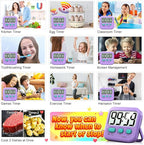 Antonki 2 Pack Digital Timer for Kids, Magnetic Countdown Kitchen Timers for Cooking, Egg, Classroom, Teacher, Exercise, Study, Oven - Battery Included