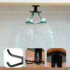 360° Rotating Kitchen Hooks, Adhesive Utensil Organizer Rack with 6 Hooks - No Drill Cabinet Mount for Spoons, Towels & Cups (2pcs)