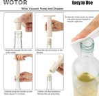 WOTOR Wine Stoppers Vacuum, Wine Saver, Wine Pump Vacuum Stoppers, Wine Preserver, Reusable Bottle Sealer Keeps Wine Fresh (Cream, 24 Pieces)