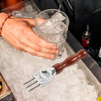 Ice Picks for Breaking Ice: Stainless Steel Ice Crusher with Safety Wood Handle, Japanese Style Ice Chipper Three Prong Ice Pick Tool Bar Wine Tools Ice Breaker Tool for Kitchen Bars Bartender