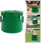 15.85Qt Insulated Food Container, Stainless Steel Container, 15L Commercial Food Soup Carrier 12 Hours Heat Preservation for Hot and Cold Food Storage Restaurant Canteen Home Lunch Use (Green, 15L)