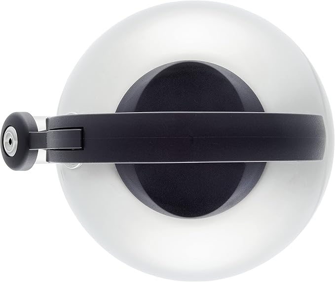 Farberware Teakettles Stainless Steel Egg-Shaped Whistling Induction Tea Kettle, 2.3 Quart, Silver