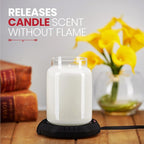Candle Warmer Plate Safely Releases Scents Without a Flame- Used as Candle Jar Warmer, Candle Melter, Coffee Warmer, Mug Warmer, Cup Warmer in Your Home & Office (Black)