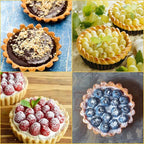 Mini Tart Pan Set of 6, Non-Stick 4 Inch Quiche Pan, Removable Bottom Tart Pan for Pies, Quiche Bakeware, Cheese Cakes, Desserts and more