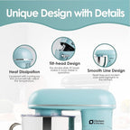 Kitchen in the box Stand Mixer - 6.5 Quart Mixing Bowl with Handle, 900 Watt Heavy Bread Dough Standing Mixers Tilt-head with Dough Hook, Whisk, Flat Beater and Splash Guard (Blue)