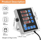Precision Kitchen Timers for Cooking – 4 Channel Commercial Kitchen Timer Restaurant Kitchen Supplies – Stainless Steel Digital LED Chef Cooking Timer – Reminder Function, Loud Alarm, Black