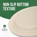 7 Inch Paper Plates 100 Pack - 100% Compostable Disposable Plates, Heavy Duty Dessert Plates, Biodegradable Sugarcane Plates for Party (Microwavable, Oil/Water Proof, Eco-Friendly, Brown)