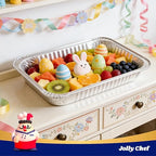 JOLLY CHEF 9x13 Aluminum Pans with Lids (25 Pack)- Disposable Foil Food Containers with Lids for Cooking, Heating, Storing, Prepping Food- Thanksgiving, Christmas, Parties
