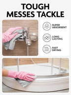 Fantasticlean Microfiber Cleaning Cloth Roll -75 Pack, Tear Away Microfiber Towels, 12" x 12", Reusable, Washable, Scratch Free, Ultra Absorbent Dish Rags for Car, Home, Garage or Shop (Grey)