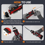 VLOXO Electric Fillet Knife, Cordless Fillet Knife with 4 Stainless Steel Blades Safety Lock Non-Slip Grip Handle Storage Case Rechargeable Electric Knives for Filleting, Meat, Bread, Turkey
