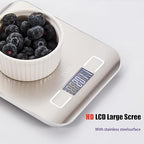 Food Kitchen Scale High-Precision Digital Scale Accurate Weighing for Baking & Cooking Enthusiasts(Silvery & White)