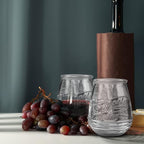 Glaver's Stemless Wine Glasses 21 Oz. Set Of 4 Original Mason Vintage Goblet Beverage Glasses Uses For Your Cocktail Lounge, Whiskey Parties, and Everyday Dinner Table. Dishwasher Safe. (Large)