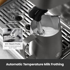Gemilai G3028A Espresso Machine, 15 Bar Professional Coffee Maker with Adjustable Pressure & Automatic Milk Frother, Dual PID & 550ml Boiler, 57oz Tank, Stainless Steel for Cappuccino, Latte Grey