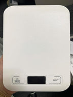 Digital Shipping Scale,Stainless Steel Panel, Accurate Portable Postal Scale for Packages, Small Business,Kitchen, Food, Handmade, Liquids, and Boutique (White Battery(5kg/1g))