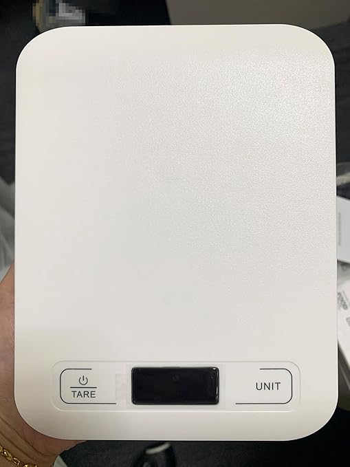 Digital Shipping Scale,Stainless Steel Panel, Accurate Portable Postal Scale for Packages, Small Business,Kitchen, Food, Handmade, Liquids, and Boutique (White Battery(5kg/1g))