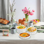 Foraineam 10 Pack 8 oz Creme Brulee Ramekins, 6 Inch Round Fluted Quiche Dishes, Porcelain Pie Pan Shallow Baking Dish Oven Safe for Baking Souffle, Apple Pie, Quiche, Tart