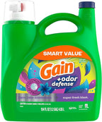 Gain + Odor Defense Liquid Laundry Detergent, Super Fresh Blast Scent, 107 Loads, HE Compatible