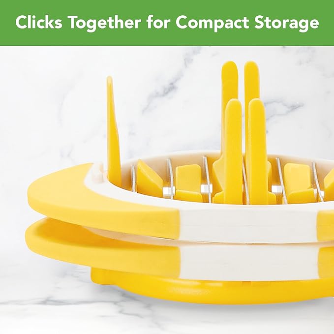 Tovolo Citrus Slicer and Wedger Tool for Lemons Limes Oranges,Dual Blade Premium Cutter Creates 8 Wedges 6 Slices, Anti-Slip Base, Stainless Steel, BPA-Free Dishwasher Safe