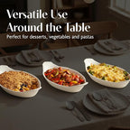 BIA Cordon Bleu Oval Au Gratin, Set of 4-10oz White Porcelain Ramekins with Glossy Finish - Microwave, Oven & Dishwasher Safe Small Baking Dishes for Appetizers, Sides & Gifting - 10" x 5.25"