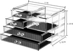 ZHIAI Stackable Storage Drawers, Acrylic Bathroom Counter Organizer Clear Makeup Organizers for Vanity, Kitchen Cabinets, Bathroom, Undersink, Home Organization and Storage (5 Drawers, Pattern E)