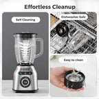 Blender with 3 Programs, 1000W Heavy-Duty Countertop Blenders for Kitchen, 59 Oz Glass Jar, Auto Clean 8-Speeds & Pulse Function Blender for Smoothies, Shakes, Ice Crushing & Frozen Fruit