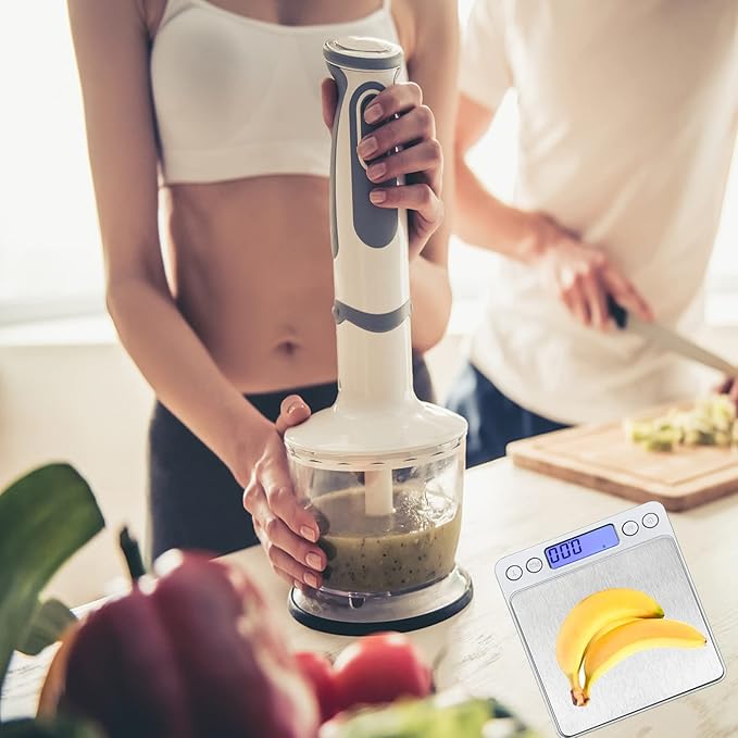 Kitchen Scale, LZPGITGD Digital Food Scale Weight Grams and OZ for Cooking Baking, Coffee, Loss Dieting, Jewelry and Meal Prep, 2 Trays, LCD, Auto Off, Tare Function, Stainless Steel(500g/0.01g)