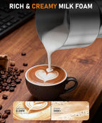Milk Frother Automatic, Electric Milk Frother and Steamer Removable Dishwasher Safe, Electromagnetic Heating, for Latte, Cappuccino, Chocolate Milk, Hot & Cold Foam,