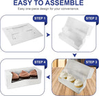 MT Products White Cupcake Boxes 9" x 4" x 3.5" - Bakery Boxes with Window (Pack of 10) - Made in USA