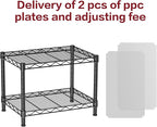 SINGAYE 2 Small Wire Shelves Kitchen Pantry Close Home Organizers and Storage Bathroom Shelf Laundry Room Organization Adjustable Book Metal Garage Shelving Unit