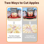 OOKUU Apple Slicer and Corer, [Large Size] 16-Blade Heavy Duty Apple Cutter with Base, [Upgraded] Cut Apples All The Way Through, Stainless Steel Ultra-Sharp Blade, Fruit & Vegetable Divider, Red