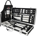 BBQ Grill Tools Set, 21-Piece Stainless Steel Grill Utensils with Aluminum Case, Heavy Duty Grilling Accessories, The BBQ Accessories Gift for Father's Day and Christmas