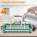 1500W Electric Indoor Grill,2 in 1 Portable Smokeless Indoor Raclette Table Grill,Korean BBQ Grill for Kitchen with Grill Net & Non-Stick Cooking Removable Plate 5 Temperature Control,Dishwasher Safe