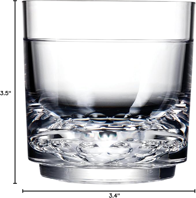 Drinique Unbreakable 10 Oz Drinking Glasses, Set of 4 - Tritan Plastic Shatterproof Tumbler Water Glasses, Drinking Cups, BPA-Free, Dishwasher Safe Alternative Glass Cups Set, 10 Ounces, Clear