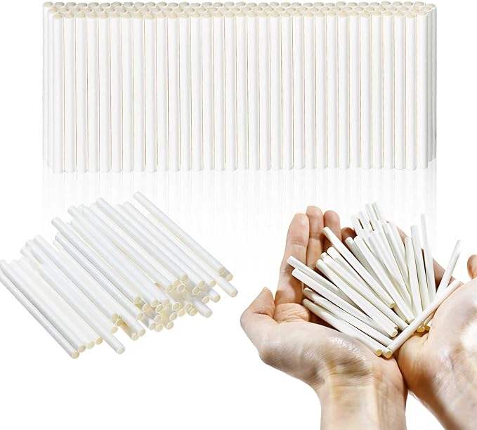 3'' Mini Paper Straws, Small Paper Sticks, Tasting Straws, Sample Straws, Stir Sticks, Fit for 1oz 2oz 3oz 4oz Portion Cups, DIY Crafts - 0.20"/5mm Dia. White, 500 Counts