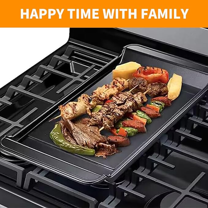 Upgraded DG61-00563A Griddle Replacement for Samsung stove Parts Top Griddle Plate Samsung Gas Range Cooktop Parts NX58H5600SS NX58H9500WS Cast Iron Center Burner Griddle Pan 1 Pcs