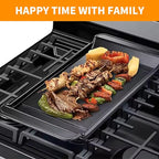 Upgraded DG61-00563A Griddle Replacement for Samsung stove Parts Top Griddle Plate Samsung Gas Range Cooktop Parts NX58H5600SS NX58H9500WS Cast Iron Center Burner Griddle Pan 1 Pcs