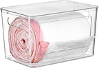 Vtopmart 1 Pack Trash Bag Holder, Stackable Garbage Bag Dispenser for 13/30/33 Gallon Bags, Onion and Potato Storage Bins for Kitchen, Clear Organizer Bins for Under Sink, Laundry Room