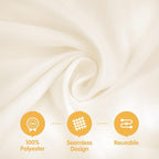 BRILLMAX 4 Pack Ivory Tablecloths for 8 Foot Rectangle Tables 90 x 156 Inch - 8ft Rectangular Bulk Linen Polyester Fabric Washable Cloth Cover for Wedding Reception Banquet Birthday Party