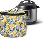 Lemon Insulated Pressure Cooker Appliance Cover, Also Fit for Rice Cooker, Air Fryer and Crock Pot, 6 Qt Dust Cover with Pocket for Spoon/Cooking Utensils/Recipes