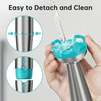 Turelar Immersion Blender Handheld Corded Hand Blenders Set 1100W, Trigger Variable Speed 5 in 1 Stick Emulsifier with Chopper, Whisk and Frother for Soup, Baby Food and Smoothies, Cyan Blue