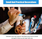 6 Pieces wine key wine opener Professional Waiter Corkscrews Stainless bottle opener Fold Serrated Foil Cutter Key for Family, Company Party,Bars,Restaurants(blue)