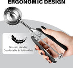 Large Cookie Scoop 4 Tbsp, Professional Stainless Steel Ice Cream Scoop 60mm, Cupcake Scoop Muffin Scoop for Baking, Good Soft Grips, Quick Trigger Release, 60ml (4 Tablespoon)