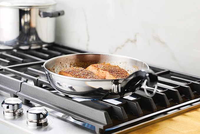 Farberware Classic Stainless Steel Frying Pan Set / Fry Pan Set / Stainless Steel Skillet Set - 8.25 Inch and 10 Inch, Silver