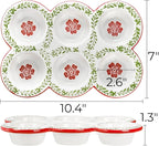 Hiceeden 2 Pack Ceramic Muffin Pans, 6 Cup Non-Stick Muffin Tin Cupcake Pan, Floral Baking Pans with Red Rim for Puddings, Muffins, Cakes, Quiches, Brownies