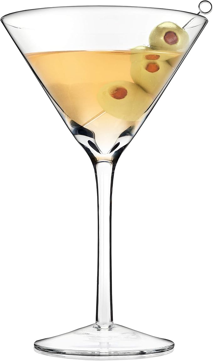 True Manhattan Martini Glass, Crystal Cocktail Coupes, Clear Glass, Cocktail glass set, Dishwasher Safe, Holds 12 oz., Set of 4