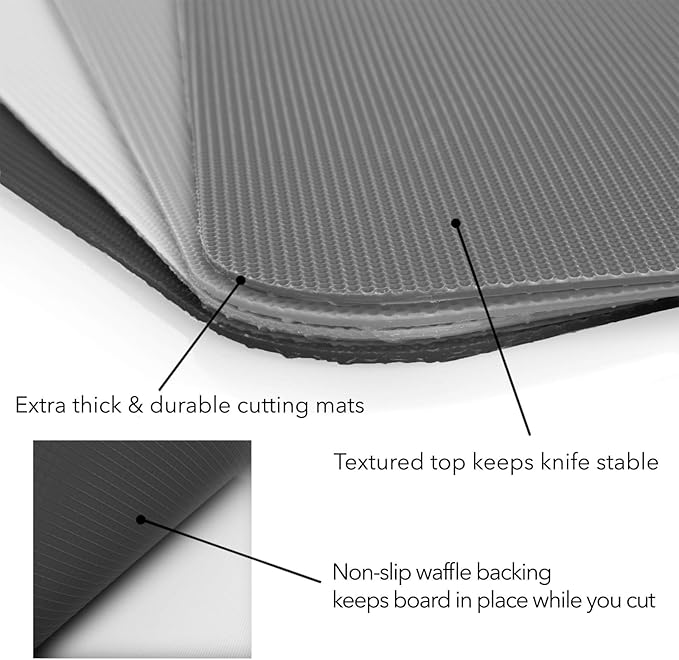 Simply Genius Flexible Plastic Cutting Board Set - Color-Coded Cutting Boards for Kitchen - Dishwasher-Safe Mats - Mini Flexible Mats - 8-Pack (4 Large 11.5 x 15 in, 4 Small 8 x 11 in)