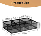 Tea Bag Organizer 6 Grids. Mesh Tea Bag Holder with Handle, Teabag Holder, Tea Station Organizer for Countertop, Pantry, Kitchen, Cabinet - Black